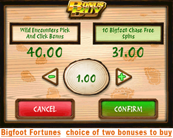 Bigfoot Fortunes - Bonus Buy game selection