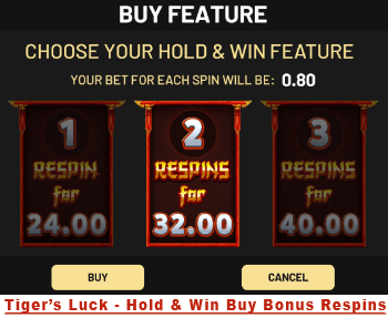 Tiger's Luck - Hold & Win Bonus Buy online casino game